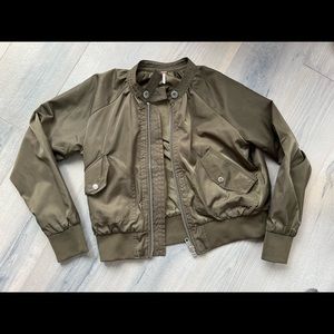 Free People olive bomber jacket